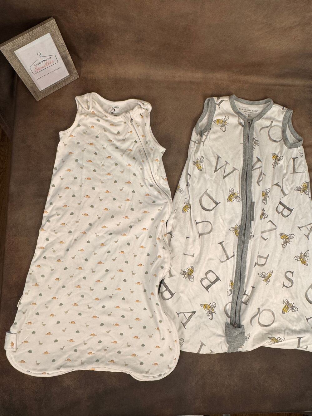 2-Pack Organic Cotton Baby Sleep Sacks Burt’s Bees + KeaBabies 12-18M #1058